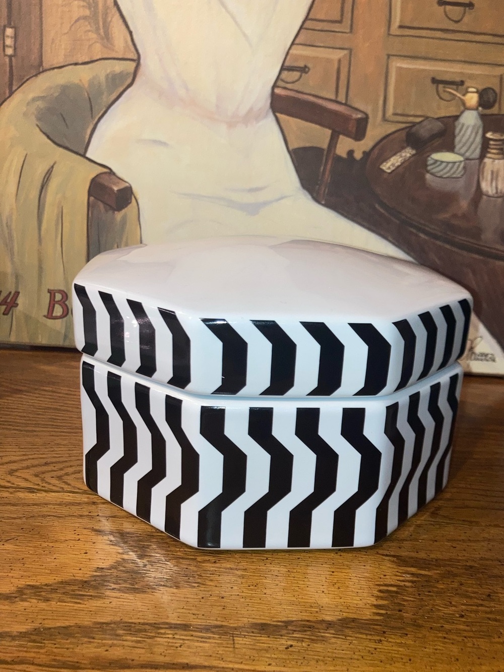 Missoni for Target Octagon Stoneware Canister Zigzag Pattern Black & White - NWT